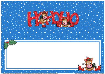 Xmas Ho Ho Ho Gigi Horse Matching Large Dl Insert