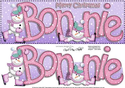 Xmas Large Dl Bonnie Quick Card N 3D Decoupage