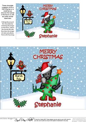 Christmas Skating Scottie Dog Stephanie Chocolate Wrapper