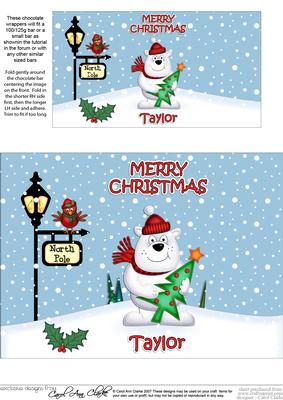Christmas Polar Bear's Tree Taylor Chocolate Wrapper