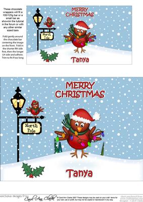 Christmas Robin's Xmas Lights Tanya Chocolate Wrapper