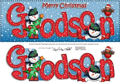 Large Dl Xmas Godson Quick Card 3D Decoupage