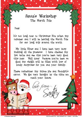 Christmas Santa & Gigi Horse A4 Child's Letter from Santa