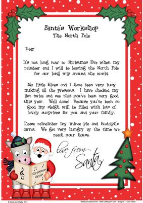 Christmas Santa & Gigi Horse A4 Child's Letter from Santa