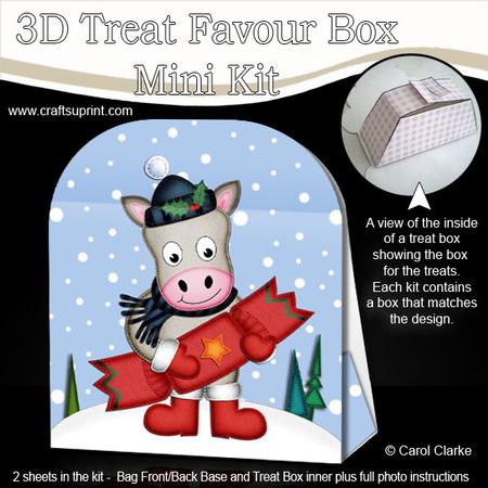 3D Xmas Gigi Horse's Cracker Treat or Favour Box Mini Kit