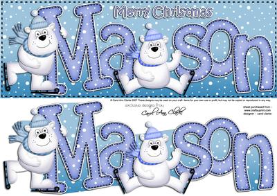 Large Dl Xmas Mason Quick Card 3D Decoupage