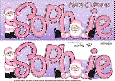 Large Dl Xmas Sophie Quick Card 3D Decoupage