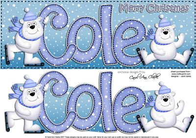 Xmas Large Dl Cole Quick Card N 3D Decoupage