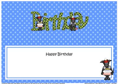 Scottie Dog Birthday Matching Large Dl Insert
