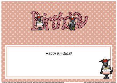 Scottie Dog Birthday Matching Large Dl Insert