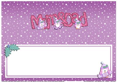 Xmas Mum & Dad with Matching Large Dl Insert