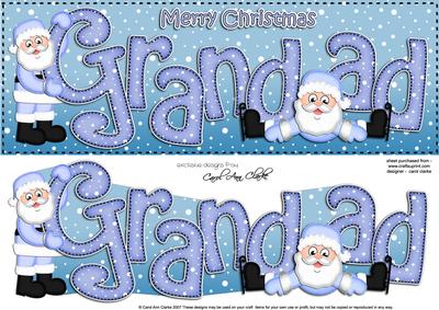 Large Dl Xmas Grandad Quick Card 3D Decoupage