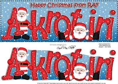 Large Dl Xmas Raf Akrotiri Quick Card 3D Decoupage