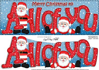 Large Dl Xmas All of You Quick Card 3D Decoupage