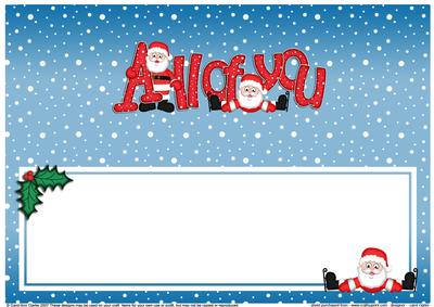 Xmas All of You Matching Large Dl Insert