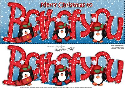 Large Dl Xmas Both of You Quick Card 3D Decoupage