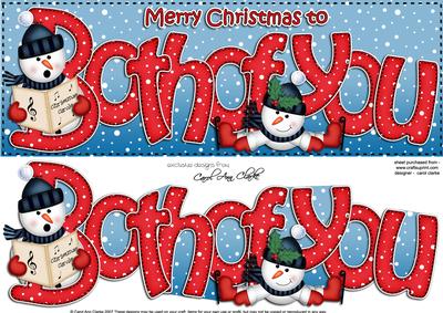 Large Dl Xmas Both of You Quick Card 3D Decoupage
