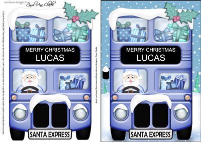 Xmas Santa Express Lucas A5 3D Decoupage