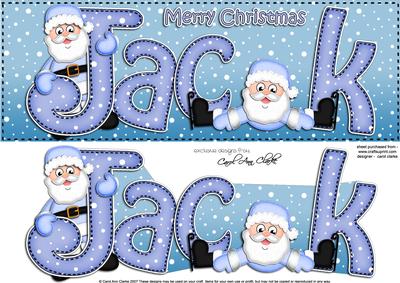 Large Dl Xmas Jack Quick Card 3D Decoupage