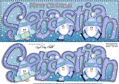 Xmas Large Dl Sebastian Quick Card N 3D Decoupage