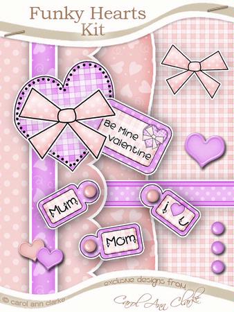 Funky Hearts Kit in Sugar & Spice with Step by Step Decoupage