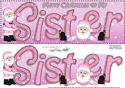 Xmas Sister Matching Large Dl Insert