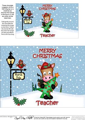 Christmas Gigi Horse Teacher Chocolate Wrapper