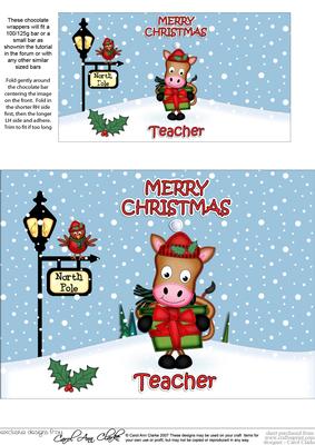 Christmas Gigi Horse Teacher Chocolate Wrapper