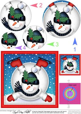 Xmas Oops Snowman Snowball Circle Pyramage Topper