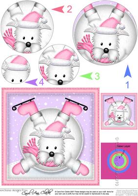 Xmas Oops Ben Westie Dog Snowball Circle Pyramage Topper