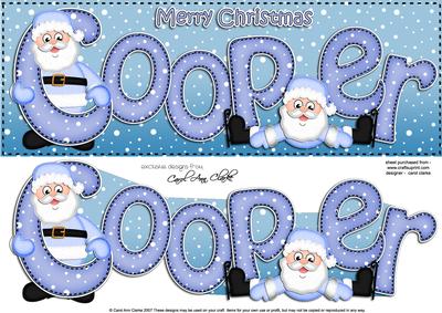 Xmas Large Dl Cooper Quick Card N 3D Decoupage