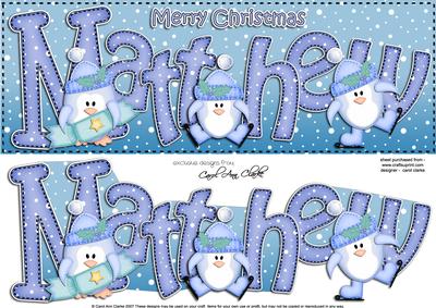 Xmas Large Dl Matthew Quick Card N 3D Decoupage