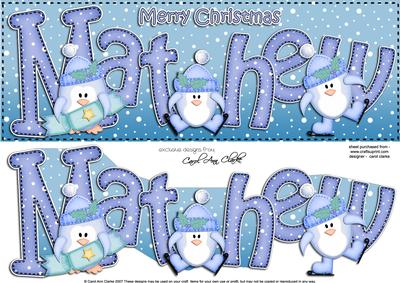 Xmas Large Dl Mathew Quick Card N 3D Decoupage