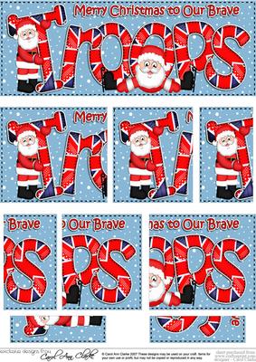 Christmas to Our Uk Troops Dl Side Stacker Topper