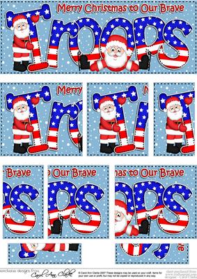 Christmas to Our Usa Troops Dl Side Stacker Topper