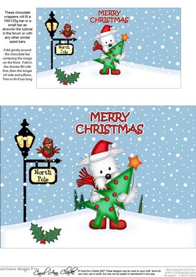 Christmas Westie Dog Chocolate Wrapper
