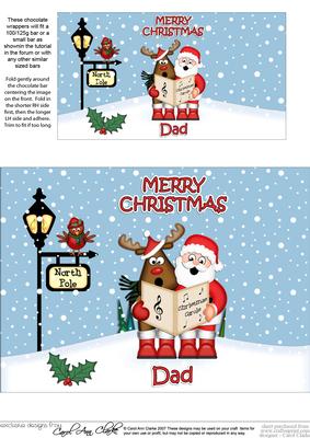 Christmas Singing Santa & Rudolph Dad Chocolate Wrapper