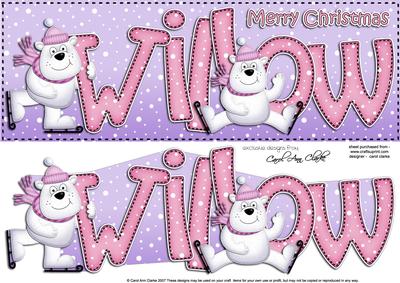 Xmas Large Dl Willow Quick Card N 3D Decoupage