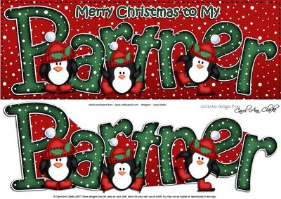 Xmas Large Dl Partner Quick Card N 3D Decoupage