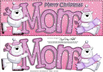 Xmas Large Dl Mom Quick Card N 3D Decoupage