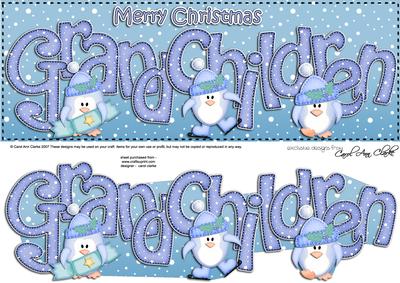 Xmas Large Dl Grandchildren Quick Card N 3D Decoupage