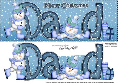 Xmas Large Dl Dad Quick Card N 3D Decoupage