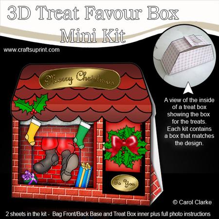 3D Xmas Santa Got Stuck Treat or Favour Box Mini Kit