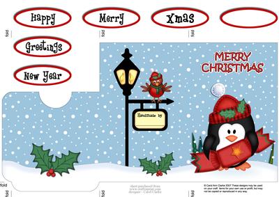 Xmas Penguin's Cracker Lottery Wallet Card