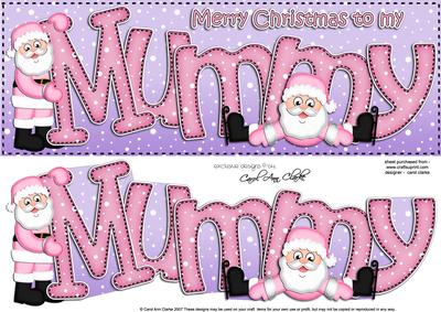 Large Dl Xmas Mummy Quick Card 3D Decoupage