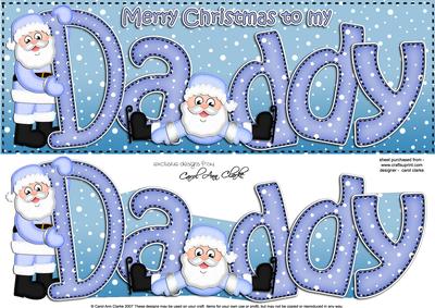 Large Dl Xmas Daddy Quick Card 3D Decoupage