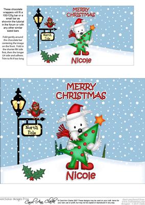 Christmas Westie Dog Nicole Chocolate Wrapper