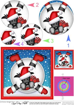 Xmas Oops Hamish Scottie Dog Snowball Circle Pyramage Topper