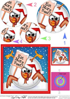 Xmas Oops Percy Turkey Snowball Circle Pyramage Topper