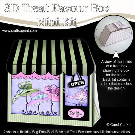 3D Little Hat Shop Treat or Favour Box Mini Kit
